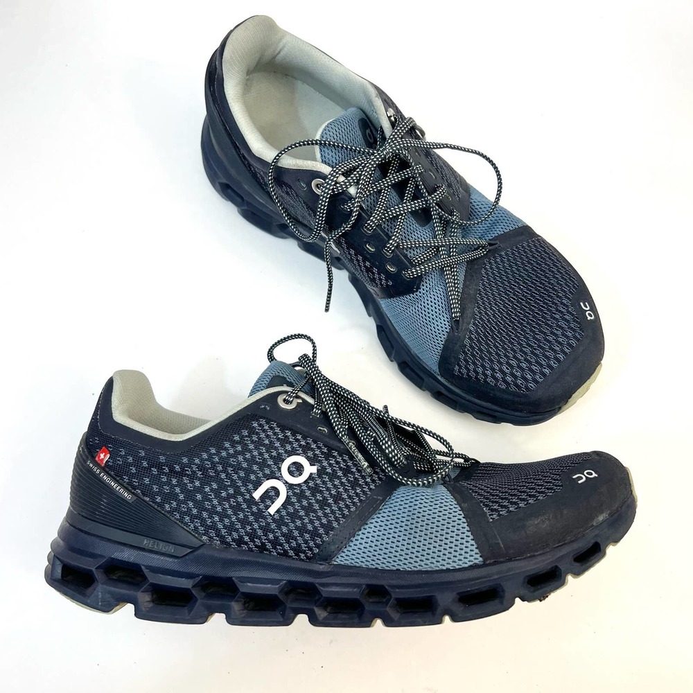 On Running  Navy and Light Blue Cloudfoam Athletic Shoes